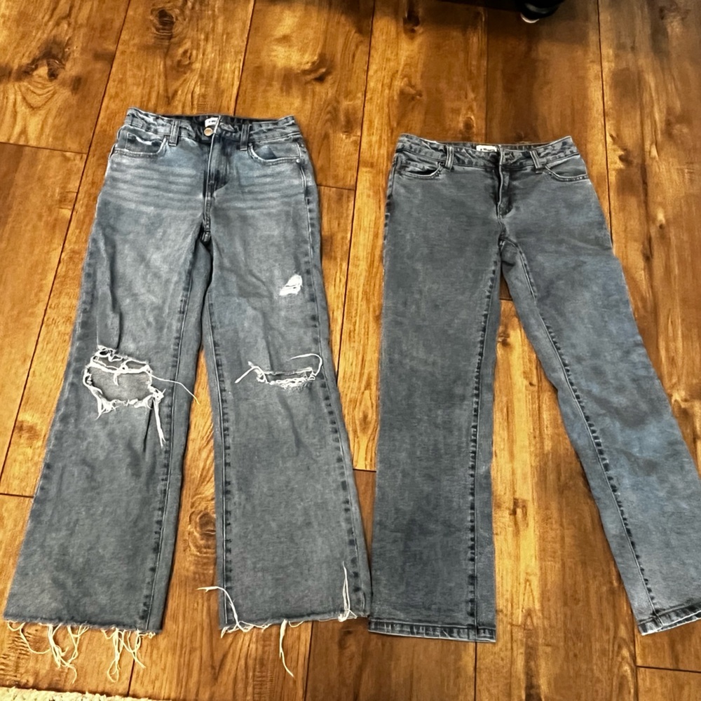 RSQ girls  Distressed and wide legged blue Jeans